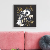 Schwarz-Weiß-Ziegenfarbe Leinwanddruck (Insitu (Wohnzimmer))