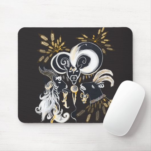 Schwarz-Weiß-Ziegenfarbe Mousepad (Mit Mouse)