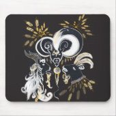 Schwarz-Weiß-Ziegenfarbe Mousepad (Vorne)