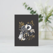 Schwarz-Weiß-Ziegenfarbe Postkarte (Stehend Vorderseite)