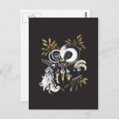 Schwarz-Weiß-Ziegenfarbe Postkarte (Vorne/Hinten)