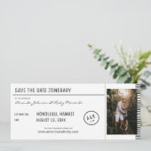 Schwarz-Weiß-Ziel mit Foto Save the Date Einladung (Stehend Vorderseite)