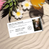 Schwarz-Weiß-Ziel mit Foto Save the Date Einladung