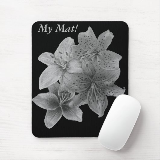 Schwarz-Weiß-Ziermousine Mousepad (Mit Mouse)