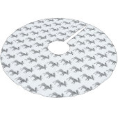 Schwarz-Weiß-Zierwandern Elche Silhouette Polyester Weihnachtsbaumdecke (Schrägansicht)