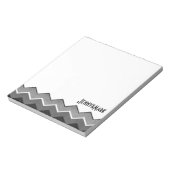 Schwarz-Weiß Zig Zag Muster Notizblock (Rotiert)