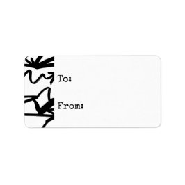 Schwarz-Weiß-Zig-Zag-Pfeile - Geschenkmarke Adressaufkleber