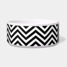 Schwarz-Weiß-ZigZag 1 Pet Bowl
