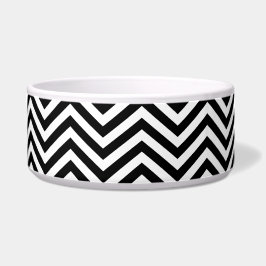 Schwarz-Weiß-ZigZag 1 Pet Bowl Napf