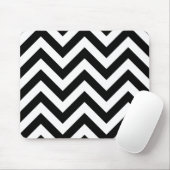 Schwarz-weiß Zigzag Chevrons Muster Mousepad (Mit Mouse)