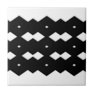 Schwarz-Weiß-Zigzag-Design Fliese
