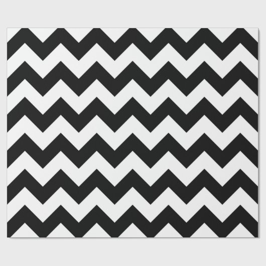 Schwarz-Weiß-Zigzag-Geschenkpackung Geschenkpapier (Flach)