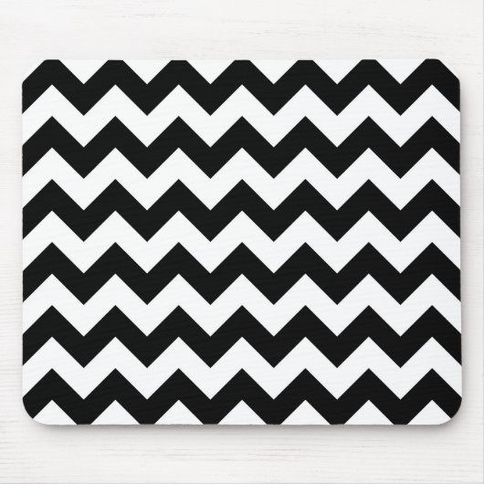 Schwarz-Weiß-Zigzag Mousepad (Vorne)