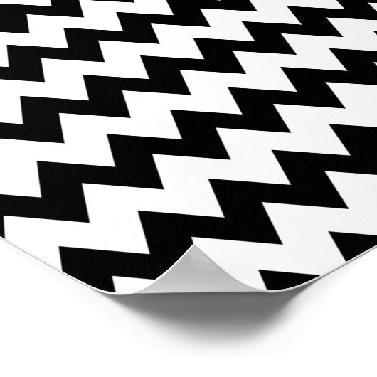 Schwarz-Weiß-Zigzag-Muster Poster (Ecke)