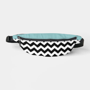 Schwarz-Weiß-Zigzag-Muster, Zickzack, blau Bauchtasche