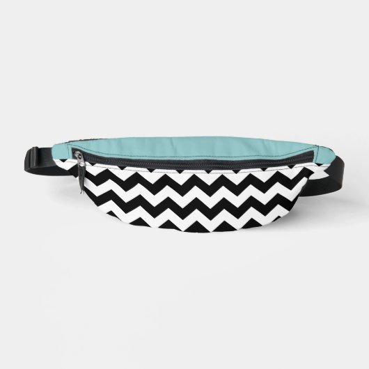 Schwarz-Weiß-Zigzag-Muster, Zickzack, blau Bauchtasche (Vorderseite)
