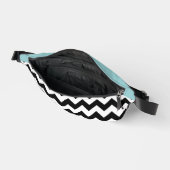 Schwarz-Weiß-Zigzag-Muster, Zickzack, blau Bauchtasche (Offen)