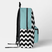 Schwarz-Weiß-Zigzag-Muster, Zickzack, blau Bedruckter Rucksack (Links)