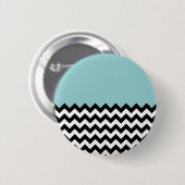 Schwarz-Weiß-Zigzag-Muster, Zickzack, blau Button (Vorne & Hinten)