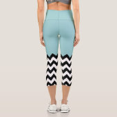 Schwarz-Weiß-Zigzag-Muster, Zickzack, blau Capri Leggings (Rückseite)