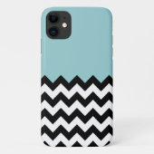 Schwarz-Weiß-Zigzag-Muster, Zickzack, blau Case-Mate iPhone Hülle (Rückseite)