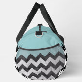 Schwarz-Weiß-Zigzag-Muster, Zickzack, blau Duffle Bag (Rechts)