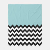 Schwarz-Weiß-Zigzag-Muster, Zickzack, blau Fleecedecke (Vorderseite)