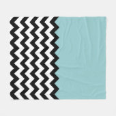 Schwarz-Weiß-Zigzag-Muster, Zickzack, blau Fleecedecke (Vorderseite (Horizontal))