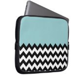 Schwarz-Weiß-Zigzag-Muster, Zickzack, blau Laptopschutzhülle (Vorne Rechts)