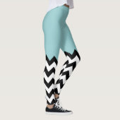 Schwarz-Weiß-Zigzag-Muster, Zickzack, blau Leggings (Rechts)