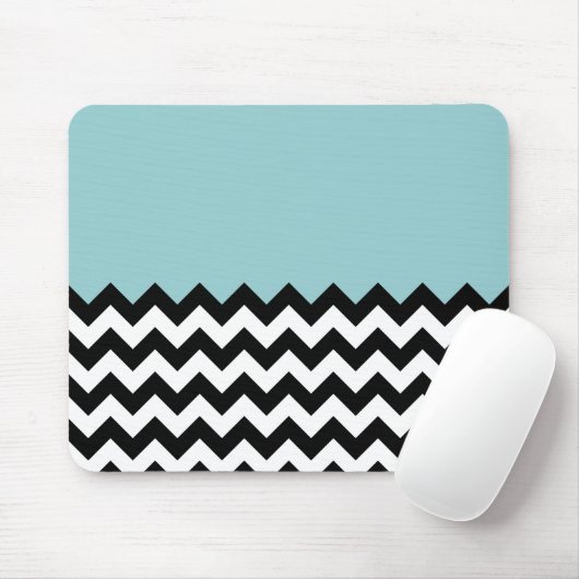 Schwarz-Weiß-Zigzag-Muster, Zickzack, blau Mousepad (Mit Mouse)