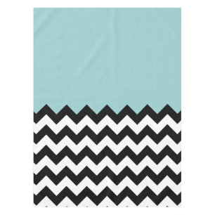 Schwarz-Weiß-Zigzag-Muster, Zickzack, blau Tischdecke