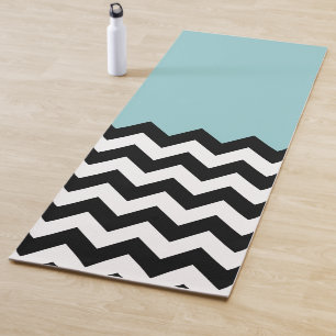 Schwarz-Weiß-Zigzag-Muster, Zickzack, blau Yogamatte
