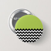 Schwarz-Weiß-Zigzag-Muster, Zickzack, grün Button (Vorne & Hinten)