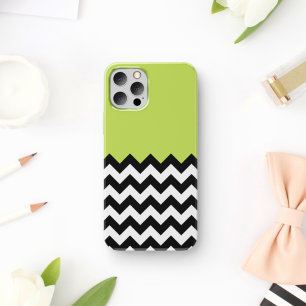 Schwarz-Weiß-Zigzag-Muster, Zickzack, grün Case-Mate iPhone Hülle