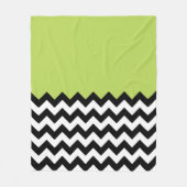 Schwarz-Weiß-Zigzag-Muster, Zickzack, grün Fleecedecke (Vorderseite)