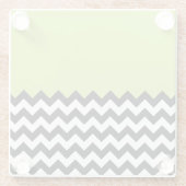 Schwarz-Weiß-Zigzag-Muster, Zickzack, grün Glasuntersetzer (Rückseite)