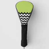 Schwarz-Weiß-Zigzag-Muster, Zickzack, grün Golf Headcover (Vorderseite)