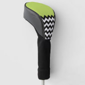 Schwarz-Weiß-Zigzag-Muster, Zickzack, grün Golf Headcover (angewinkelt)