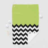 Schwarz-Weiß-Zigzag-Muster, Zickzack, grün Golfhandtuch (Insitu)