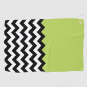 Schwarz-Weiß-Zigzag-Muster, Zickzack, grün Golfhandtuch (Horizontal)