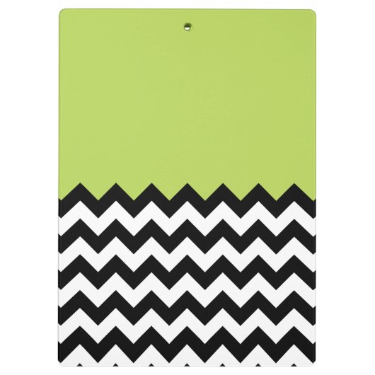 Schwarz-Weiß-Zigzag-Muster, Zickzack, grün Klemmbrett (Rückseite)