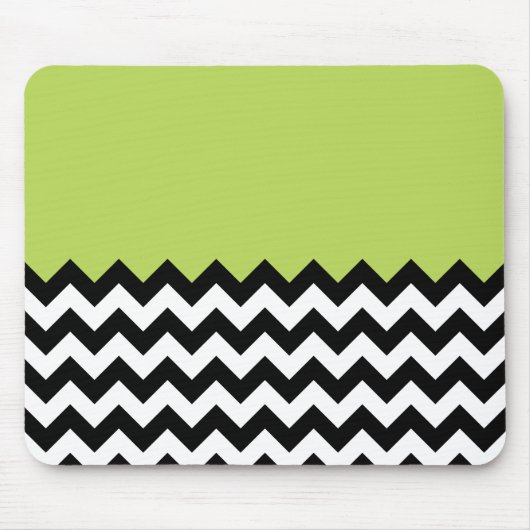 Schwarz-Weiß-Zigzag-Muster, Zickzack, grün Mousepad (Vorne)
