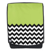 Schwarz-Weiß-Zigzag-Muster, Zickzack, grün Rucksack (Vorderseite)