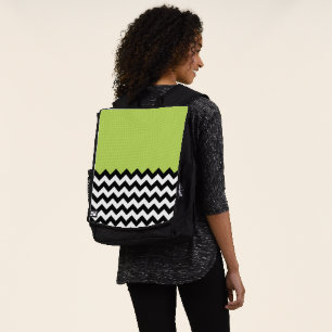 Schwarz-Weiß-Zigzag-Muster, Zickzack, grün Rucksack