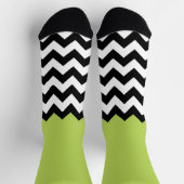 Schwarz-Weiß-Zigzag-Muster, Zickzack, grün Socken (Oben)