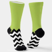 Schwarz-Weiß-Zigzag-Muster, Zickzack, grün Socken (Gewinkelt)