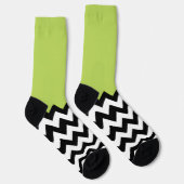 Schwarz-Weiß-Zigzag-Muster, Zickzack, grün Socken (Rechts)