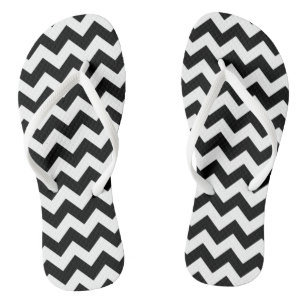 Schwarz-Weiß-Zigzag-Muster, Zickzack Muster Badesandalen