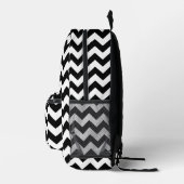 Schwarz-Weiß-Zigzag-Muster, Zickzack Muster Bedruckter Rucksack (Rechts)